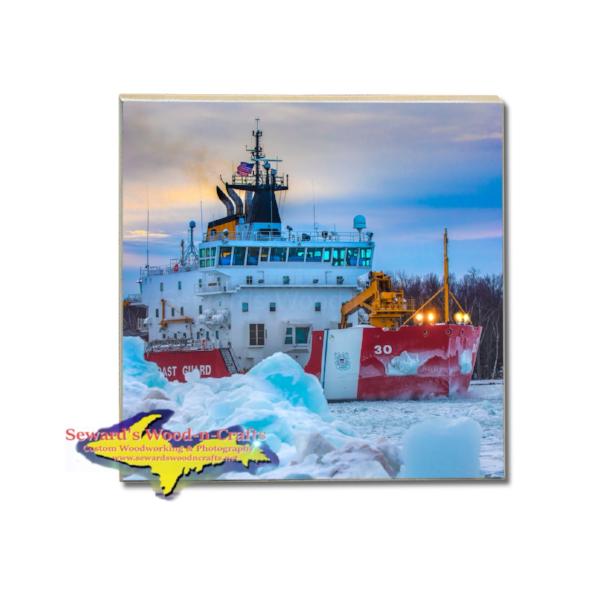 United States Coast Guard Cutter Mackinaw Drink Coaster For Sale