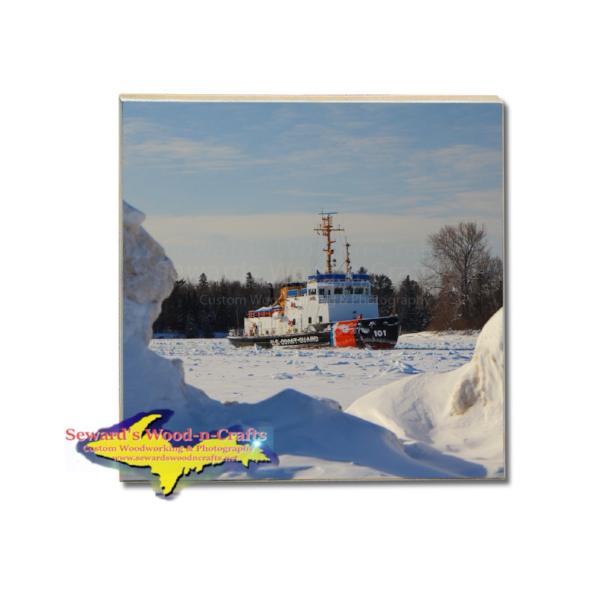 United States Coast Guard Cutter Katmai Bay Drink Coaster Sault St. Marie, Michigan Gifts & Collectibles