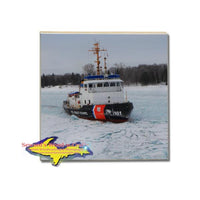 United States Coast Guard Cutter Katmai Bay Drink Coaster Sault Michigan