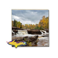 Drink Coaster Waterfalls Bonanza Falls Michigan's Upper Peninsula Gifts And Home Decor