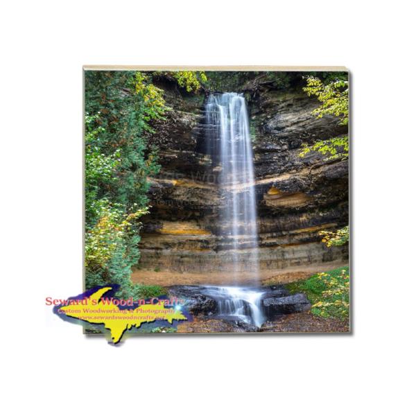 Drink Coaster Lower Munising Waterfalls Pictured Rocks Michigan Online Gift Store