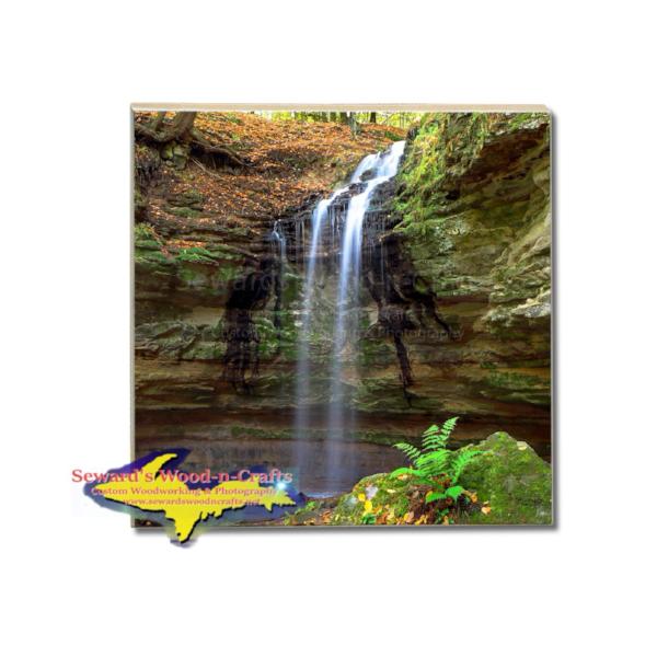 Drink Coaster Tannery Waterfalls Pictured Rocks Michigan Made Online Gift Store