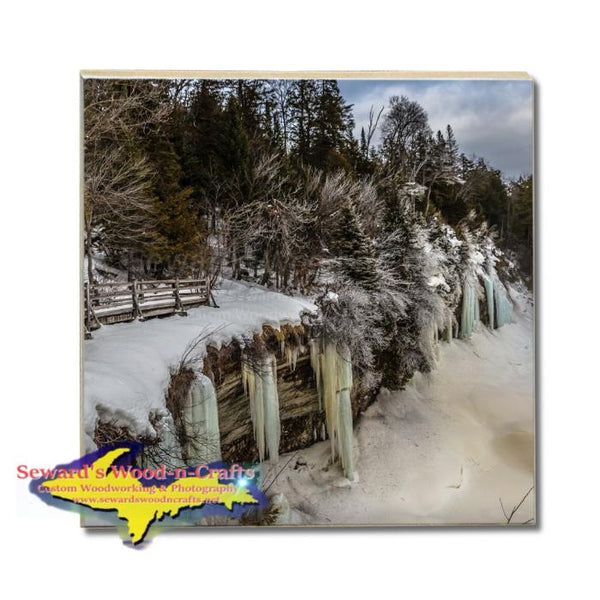 Michigan Made Drink Coaster Upper Tahquamemon Waterfalls Best Upper Peninsula Gifts 