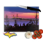 Michigan Made Glass Cutting Boards Mackinac Bridge Glass cutting boards Yooper Gifts