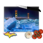 Glass Cutting Boards Mackinac Bridge Blue Ice -3862