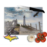 Michigan Upper Peninsula Cutting Boards Crisp Point Lighthouse Cutting Board Yooper Gifts