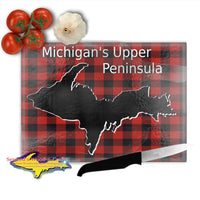 Michigan's Upper Peninsula Plaid Cutting Board Yooper Gifts for cooking and kitchenware