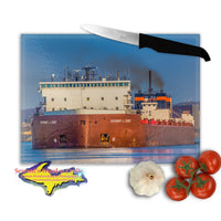 Great Lakes Freighter Gifts Glass Cutting Boards Ship Stewart J. Cort Great gifts for boat nerds and boat fans