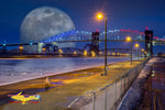 Full Moon Over The Soo Locks Composite Art Sault Ste. Marie, Michigan Photography For Sale