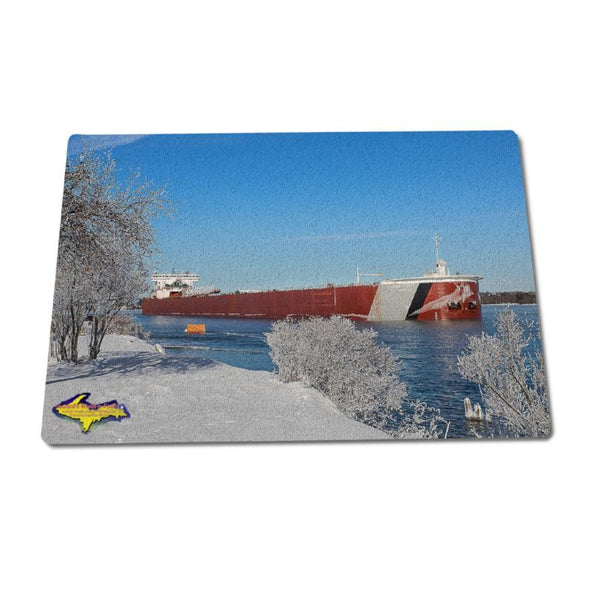 Glass Cutting Boards Ship Edwin Gott Great Lakes Freighters Home Kitchen Ware For Boat Nerds