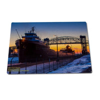 Glass Cutting Boards Ship Lee A Tregurtha Great Lake Freighter Gifts For Boat Fans