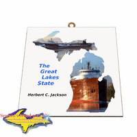 Herbert Jackson Photo Tile Michigan Theme Gifts for boatnerd fans