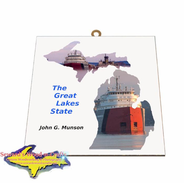 John Munson Photo Tile Michigan Theme Gifts for boatnerd fans