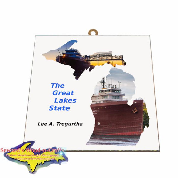 Lee Tregurtha Photo Tile Michigan Theme Gifts for boatnerd fans