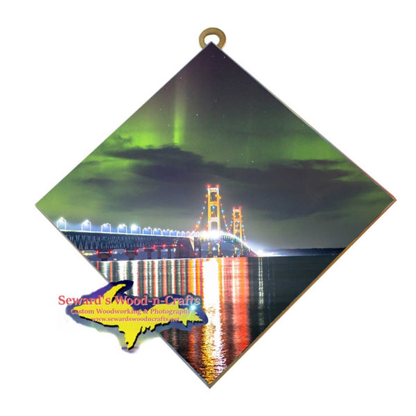 Michigan-Made Gifts Hanging Tile Wall Art Upper Mackinac Bridge