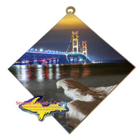 Michigan Made Wall Art  Mackinac Bridge Winter Ice