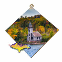 Pictured Rocks Grand Island Old Wooden Lighthouse Autumn Colors Wall Art