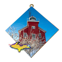 Hanging Tile Lighthouse Marquette Winter Ice -8910