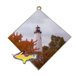 Point Iroquois Lighthouse Photo Tile Unique and affordable Yooper gifts