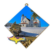 Lighthouse Point Iroquois Winter Michigan Made Upper Peninsula Gifts