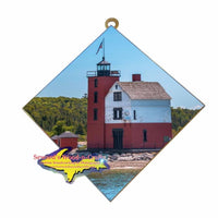 Hanging Tile Lighthouse Round Island -2551 Mackinac Island Unique Gifts 