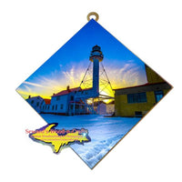 Lighthouse Whitefish Point Sunset Michigan Made Art Upper Peninsula Gifts