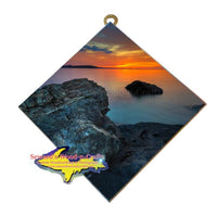 Presque Isle Sunset Black Rocks Marquette, Michigan Made Yooper Artwork