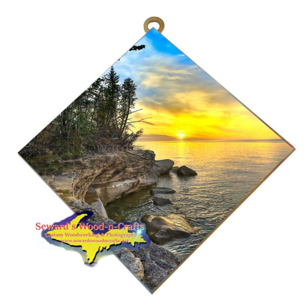 Michigan Made Wall Art Munising Paradise Point Sunset Unique and affordable little gifts from Michigan's Upper Peninsula