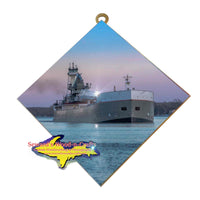 Great Lakes Freighter Wall Art Tug Victory & Maumee Photo Tile