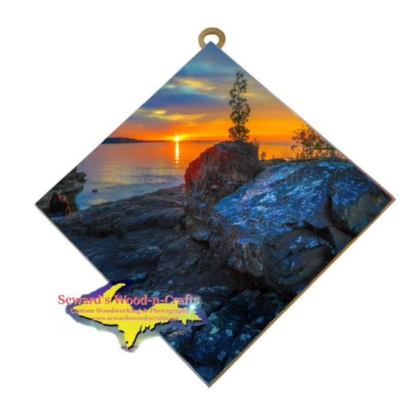 Presque Isle Sunset Black Rocks Marquette, Michigan Made U.P. Artwork