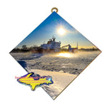 United States Coast Guard Mackinaw Sunset Hanging Photo Tile Wall Art