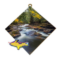 Presque Isle Waterfalls Michigan's Upper Peninsula Art Tiles Affordable Michigan Made Home Office Decor