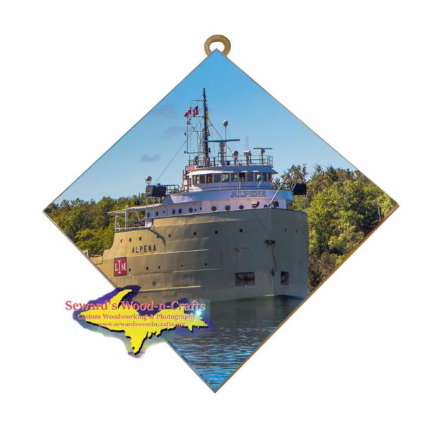 Great Lakes Freighter Gifts Alpena Wall Art Photo Tile For Boat Lovers