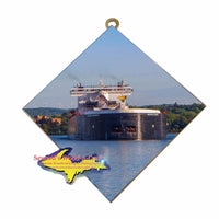 Great Lakes Freighter Gifts American Integrity Wall Art Photo Tile For Boat Lovers