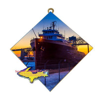 Great Lakes Freighter Lee Tregurtha Wall Art Photo Tiles For Boat Fans