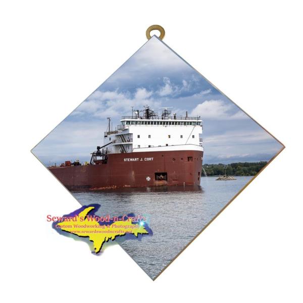 Great Lakes Freighter Stewart Cort Wall Art Photo Tiles For Boat Fans