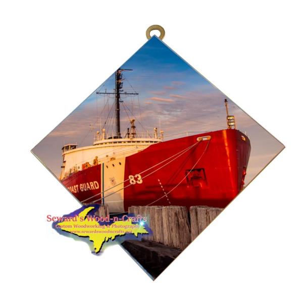 USCG 83 Mackinaw Photo Tile Wall Art For United States Coast Guard family and Friends.