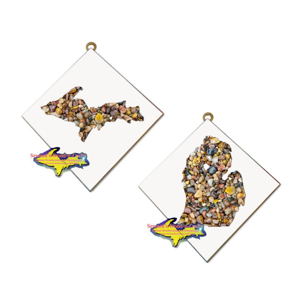 Upper & Lower Michigan ~  Great Lakes Rocks Wall Art