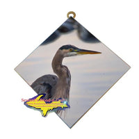 Wildlife Photography Blue Heron Hanging Art Tile Affordable Michigan Made gifts