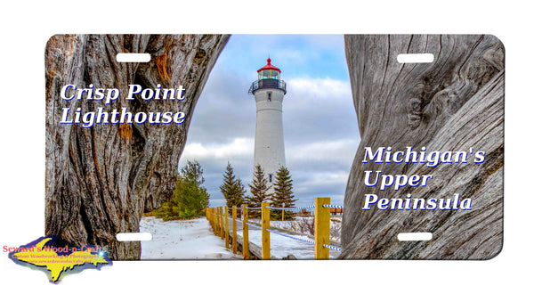 Michigan License Plates Crisp Point Lighthouse Driftwood Great Yooper Gifts