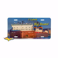 Great Lake Freighter Stewart J Cort on a premium aluminum license plate For Boat Fans