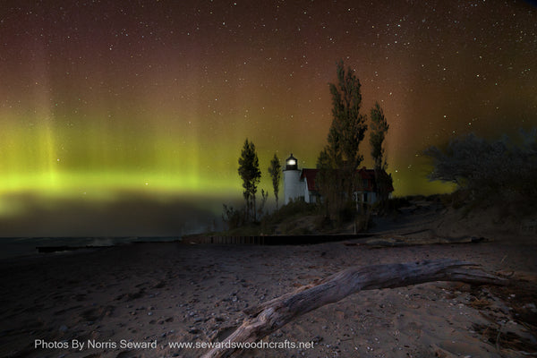 Betsie Lighthouse Frankfort, Michigan Northern Lights on Lake Michigan