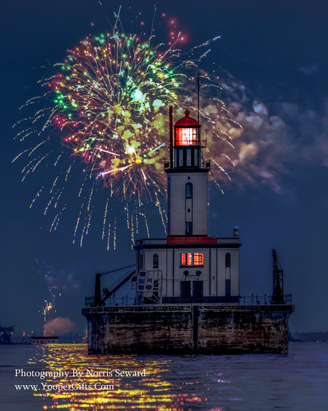 Fireworks at Detour Lighthouse Detour/Drummond Island Michigan