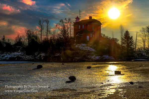 Michigan's Upper Peninsula Photography   Marquette Lower Harbor Lighthouse in the Upper Peninsula of Michigan along Lake Superior