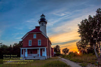 Au Sable Point Lighthouse Sunset Photo Michigan's Upper Peninsula Photography Images