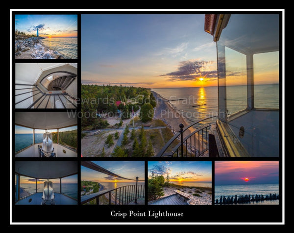 Poster Collage of Crisp Point Lighthouse Michigan's Upper Peninsula photography, canvas, metal, & photo gifts