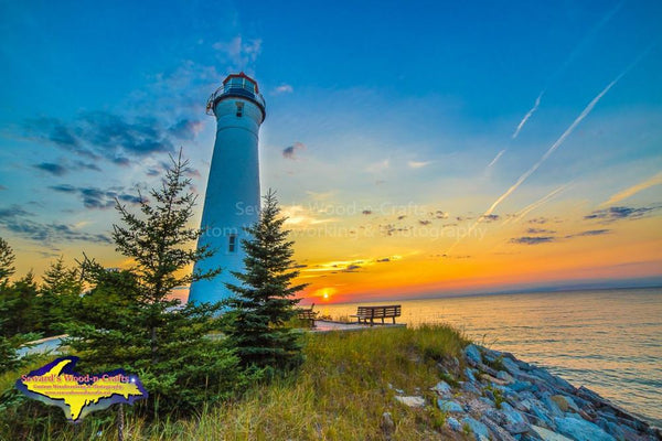 Michigan Photography Crisp Point Lighthouse Sunset Over Lake Superior Photo