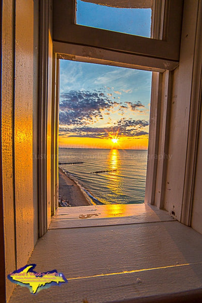 Looking out from the tower of Crisp Point Lighthouse Michigan's Upper Peninsula photography