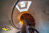 Looking inside the tower of Crisp Point Lighthouse Michigan's Upper Peninsula photography