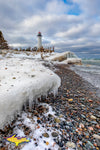 Michigan Lighthouse Photography Crisp Point Lighthouse Winter Ice Along Lake Superior